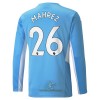 Officiële Voetbalshirt Manchester City Riyad Mahrez 26 Thuis 2021-22 Lange Mouw - Heren